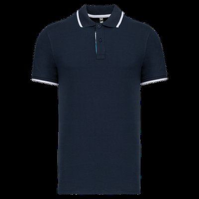 Polo manga corta 100% algodón piqué Navy / White / Light Turquoise 3XL