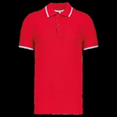 Polo manga corta 100% algodón piqué Red / White / Navy XXL