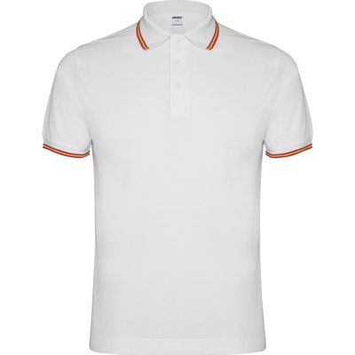 Polo de manga corta Adorno de bandera Blanco S