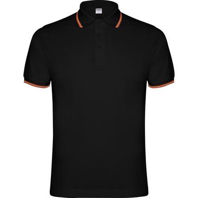 Polo de manga corta Adorno de bandera Negro L