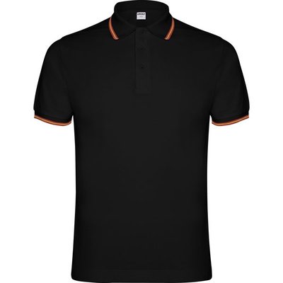 Polo de manga corta Adorno de bandera Negro XL