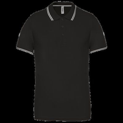 Polo de manga corta algodón Black / Light Grey / White L