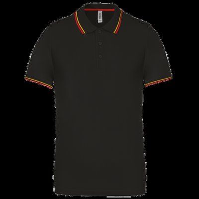 Polo de manga corta algodón Black / Red / Yellow L