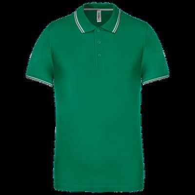 Polo de manga corta algodón Kelly green/Light grey/White L