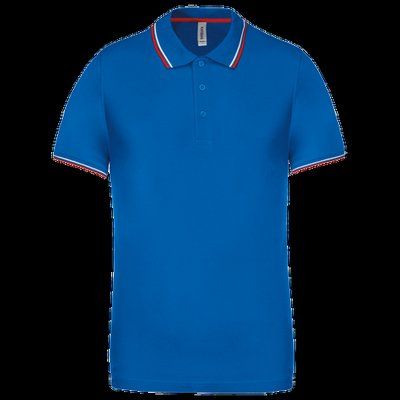 Polo de manga corta algodón Light Royal Blue / Red / White 3XL