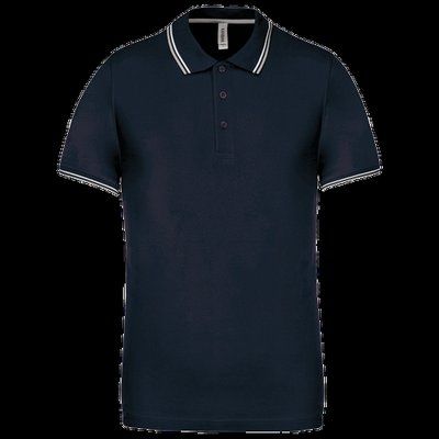 Polo de manga corta algodón Navy / Light Grey / White S