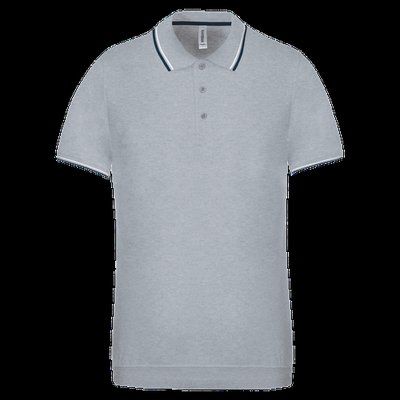 Polo de manga corta algodón Oxford Grey / Navy / White 3XL