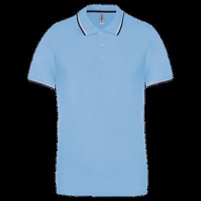 Polo de manga corta algodón Sky Blue / Navy / White M