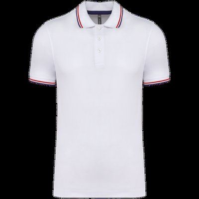 Polo de manga corta algodón White / Navy / Red XXL