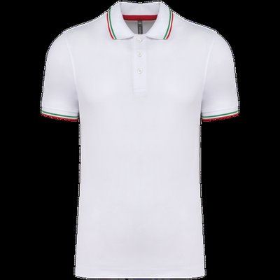 Polo de manga corta algodón White / Red / Green S