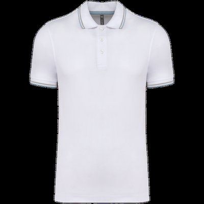 Polo de manga corta algodón White / Sky Blue / Light Grey XL