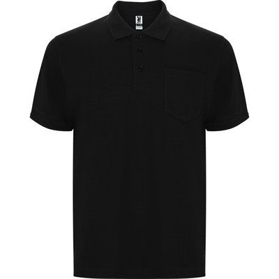 Polo Manga Corta con Bolsillo Negro 3XL