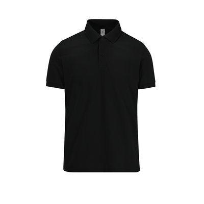 Polo manga corta hombre algodón preencogido Negro 4XL