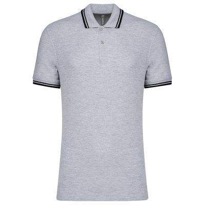 Polo manga corta hombre Oxford Grey / Black M