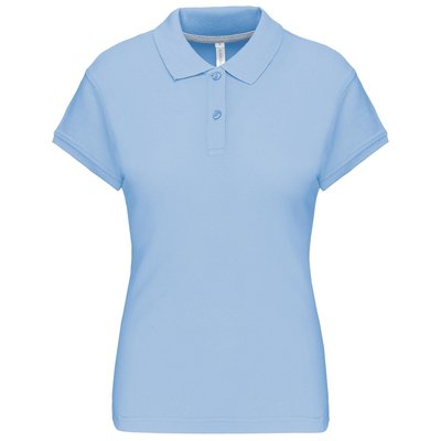 Polo manga corta mujer algodón Azul M