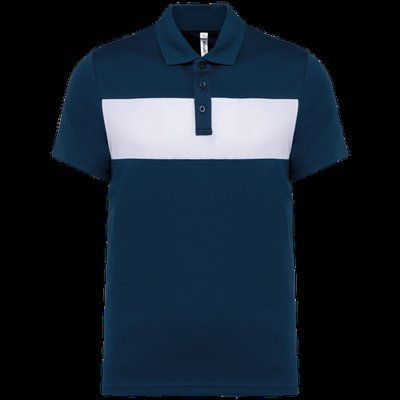 Polo de manga corta unisex con Panel en el pecho Sporty Navy / White M