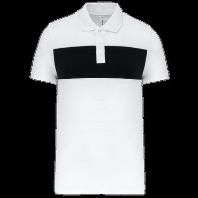 Polo de manga corta unisex con Panel en el pecho White / Black S