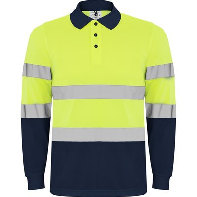 Polo Manga Larga Alta Visibilidad MARINO/AMARILLO FLUOR 3XL