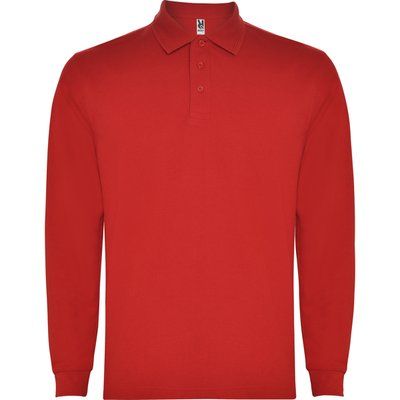 Polo Manga Larga con Cuello y Puños Acanalados Rojo L