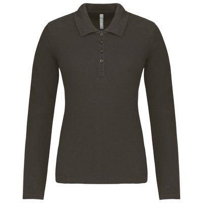 Polo de manga larga entallado mujer DARK GREY S