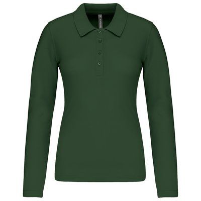 Polo de manga larga entallado mujer Forest Green 3XL