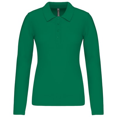 Polo de manga larga entallado mujer Kelly Green XXL