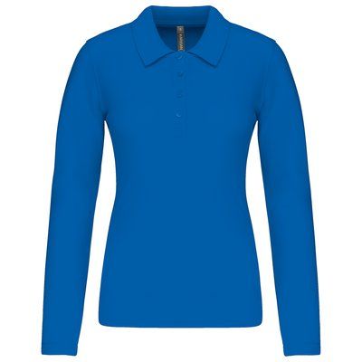 Polo de manga larga entallado mujer Light Royal Blue S