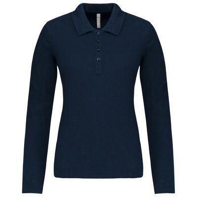 Polo de manga larga entallado mujer Navy XL