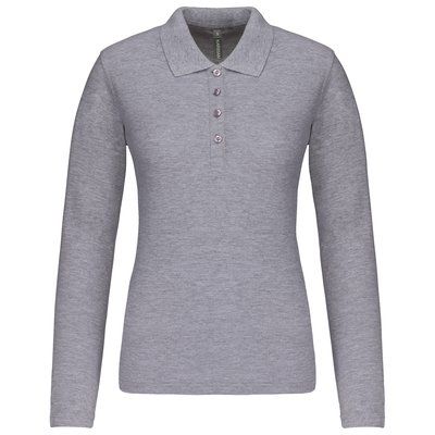 Polo de manga larga entallado mujer Oxford Grey XXL