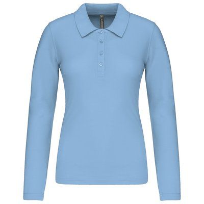 Polo de manga larga entallado mujer Sky Blue 3XL