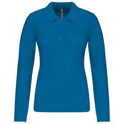 Polo de manga larga entallado mujer Tropical Blue XXL