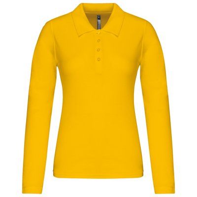 Polo de manga larga entallado mujer Yellow M