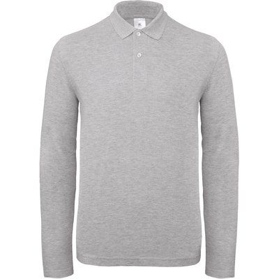 Polo manga larga hombre algodón Heather Grey L