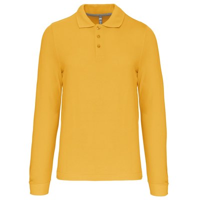 Polo manga larga hombre algodón piqué Amarillo 4XL