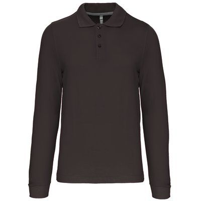 Polo manga larga hombre algodón piqué DARK GREY 4XL