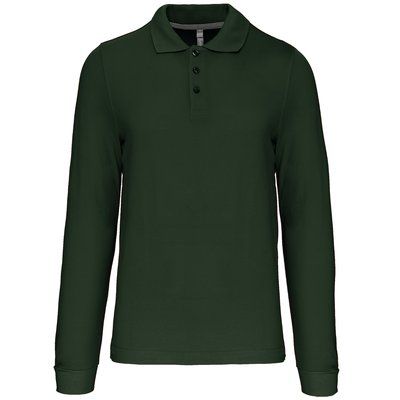 Polo manga larga hombre algodón piqué Forest Green S