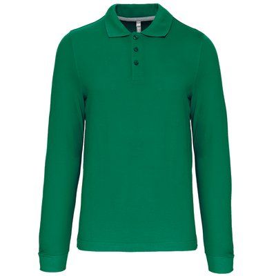 Polo manga larga hombre algodón piqué Kelly Green S