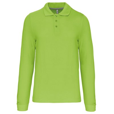 Polo manga larga hombre algodón piqué Verde S