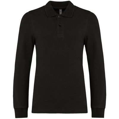 Polo manga larga infantil algodón Black 4/6 ans