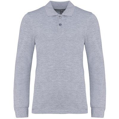 Polo manga larga infantil algodón Oxford Grey 4/6 ans