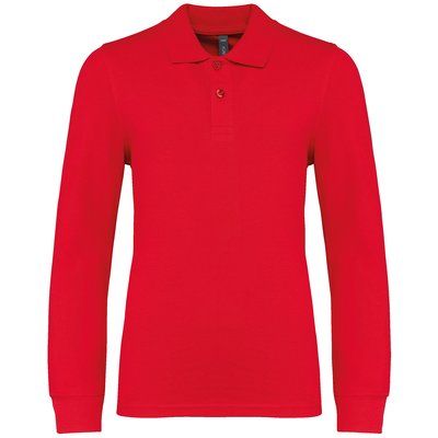 Polo manga larga infantil algodón Red 8/10 ans