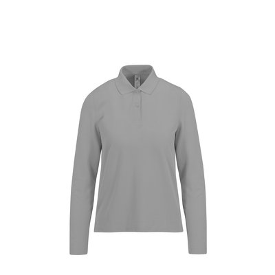 Polo manga larga mujer algodón Gris L