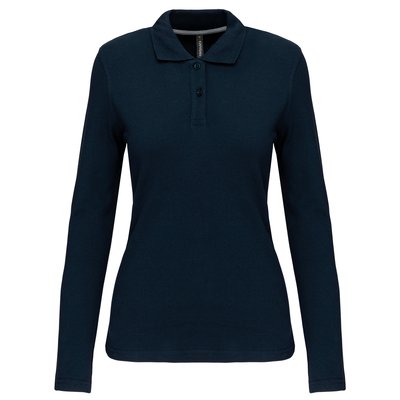 Polo manga larga mujer algodón lavable Azul 3XL