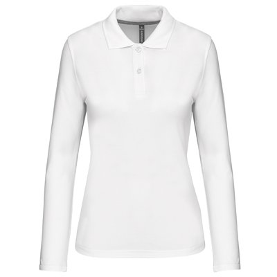 Polo manga larga mujer algodón lavable Blanco 3XL