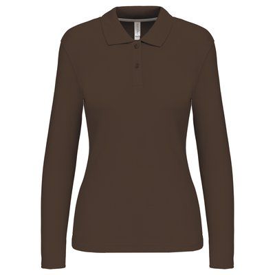 Polo manga larga mujer algodón lavable CHOCOLATE L