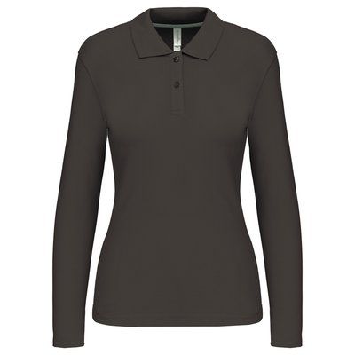 Polo manga larga mujer algodón lavable DARK GREY L