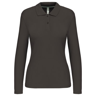 Polo manga larga mujer algodón lavable Gris XXL