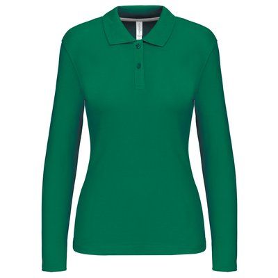 Polo manga larga mujer algodón lavable Kelly Green XL