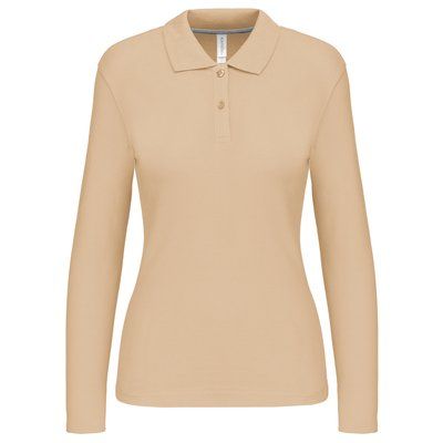 Polo manga larga mujer algodón lavable Light Sand L