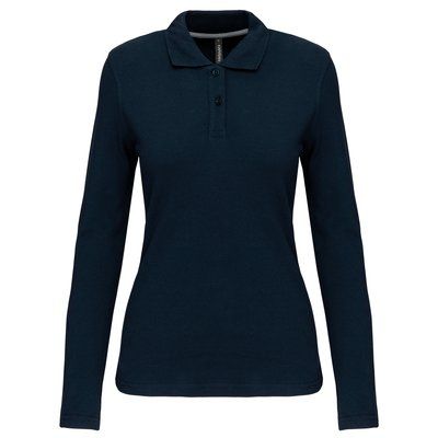 Polo manga larga mujer algodón lavable Navy 3XL